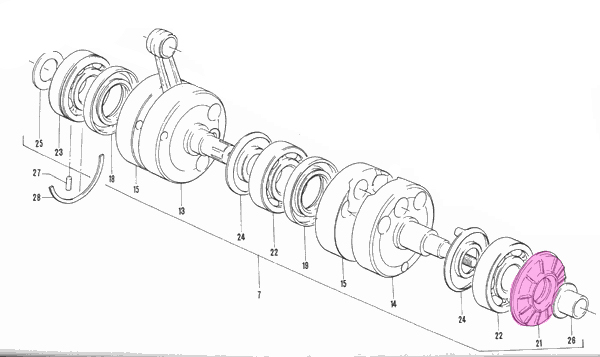 Suzuki GT750 Crank Seal #21 