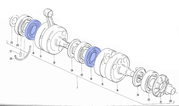 Suzuki GT750 Crank Seal #19