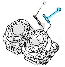 Yamaha TZR250 Cylinder Head Stud Short #13