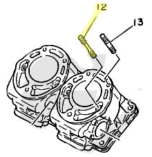 Yamaha TZR250 Cylinder Head Stud Long #12