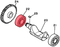 Yamaha TZR125 Right Hand Balance Shaft Bearing