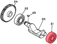 Yamaha RD125LC Left Hand Balance Shaft Bearing