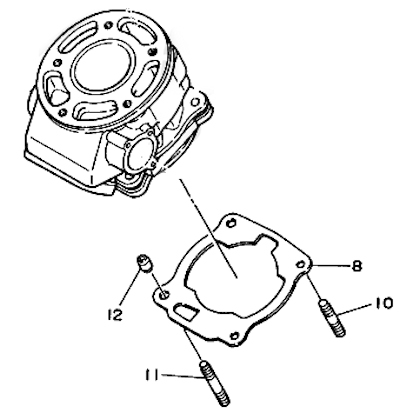 Yamaha DT125R Cylinder Base Stud #11