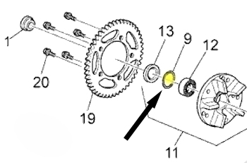 Aprilia RS125 Sprocket Carrier Circlip 2006-2014 #9 