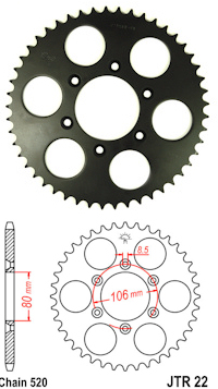 Aprilia RX 125 Rear Sprocket 2008 Onwards