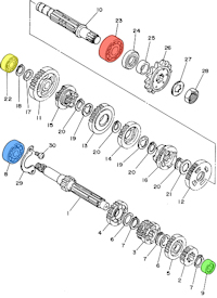Yamaha DT125R Gearbox Bearing #23
