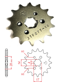 Derbi GPR 125 4T Front Sprocket