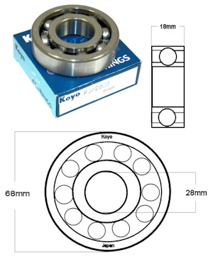 Honda CRM250 Crankshaft Main Bearing LH