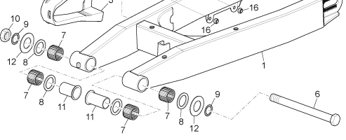 Aprilia RX125 Swing Arm Pivot Bush